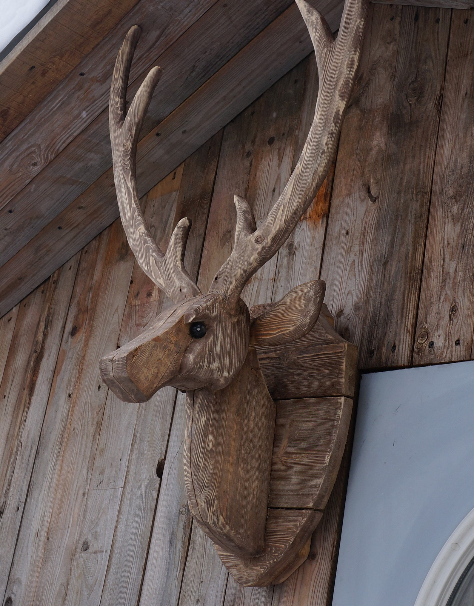 Wooden Deer Head Wall Decor Carving Etsy