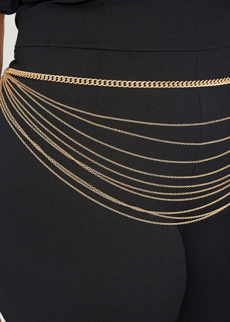 Chain Belt Layered Chain Belt Plus Size Belt Women Waist Etsy