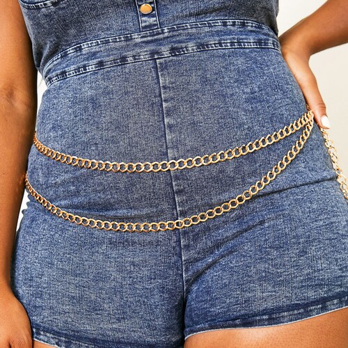 Chain Belt Layered Chain Belt Plus Size Belt Women Waist Etsy