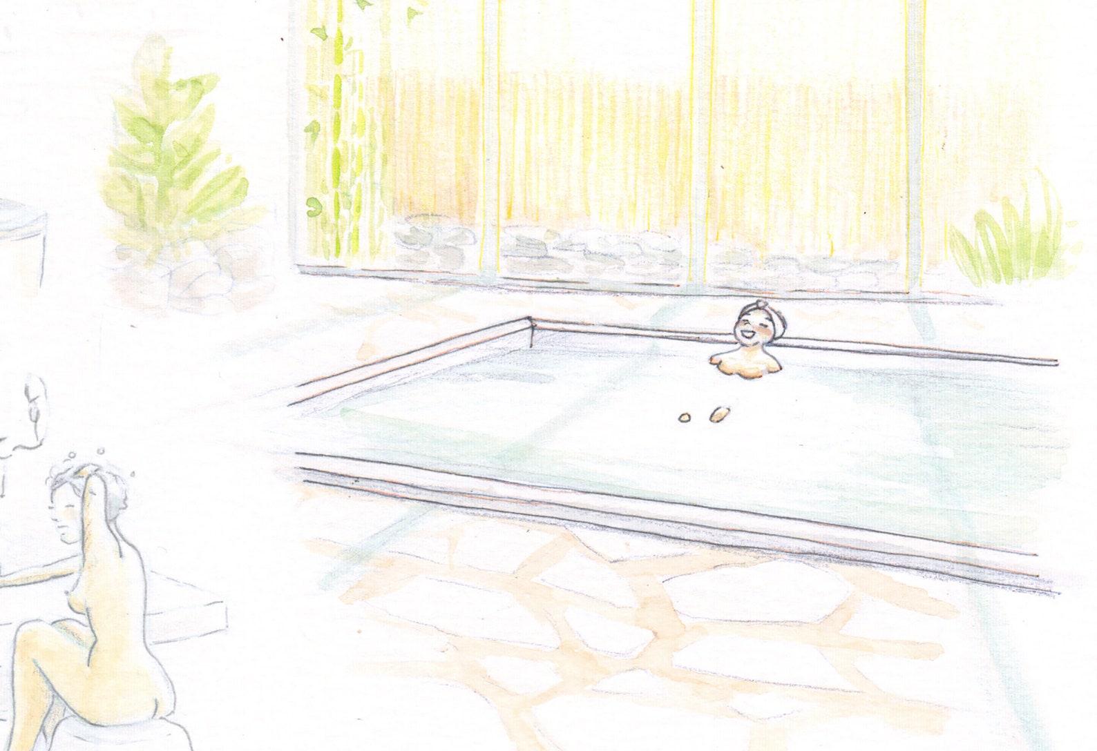 Japanese Bath Print Women Art Tokyo Japan Sento Etsy