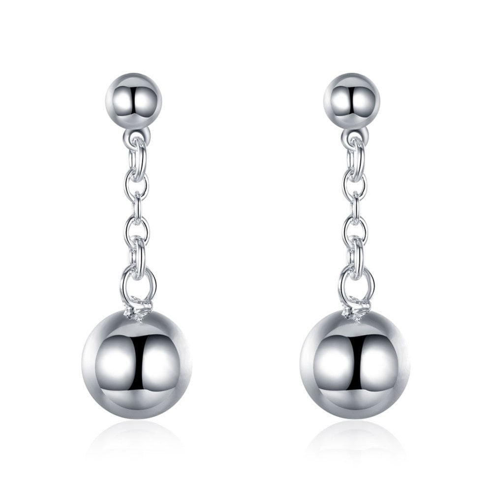 925 Silver 10mm ball Dangle Stud Sterling Earrings Etsy