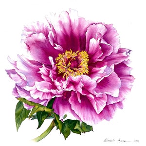 Peinture florale aquarelle personnalisée, Aquarelle réaliste, Art mural floral personnalisé, Décoration murale florale, Décoration florale d'intérieur, Art floral original