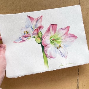Benutzerdefinierte Aquarell Blumenmalerei, Realistische Aquarell Wandkunst, Blumenwanddekor, Originale Blumenkunst, Einzigartige Weihnachtsgeschenkidee