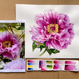 Peinture florale aquarelle personnalisée, Aquarelle réaliste, Art mural floral personnalisé, Décoration murale florale, Décoration florale d'intérieur, Art floral original