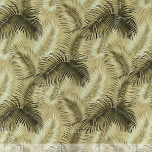 Mana Natural - Palm Leaf Hawaiian Tropical 100% Barkcloth Kahala Fabric by the Yard