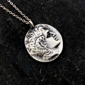 Greek Coin Necklace, Alexander Great Necklace, Greece Mythology Pendant, Ancient Roman Jewelry, Byzantine Coin Medallion, Drachma Coin Charm