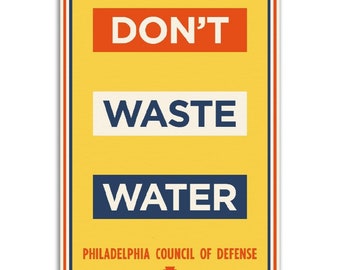 Don't Waste Water Works Progress Administration Poster 1938