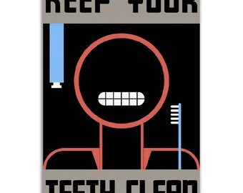 Keep Your Teeth Clean Works Progress Administration Poster 1938