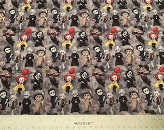 The Addams Family on Poplin fabric. 18in x 58in 1/2 yard