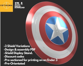 Captain America Shield STL: 3D Print Files (Digital Download)