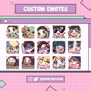 Aangepaste Twitch-emotes - Twitch, Discord, YouTube / Cute Emotes / twitch-emotes / kawaii-emotes