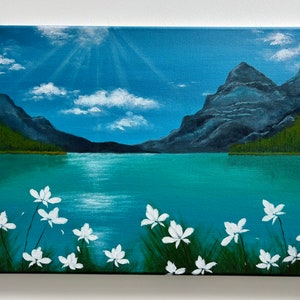 Acrylic blue landscape