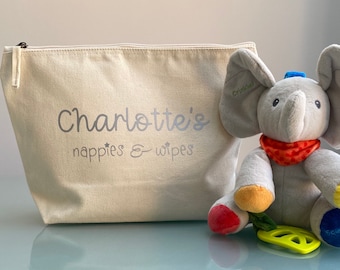 Personalised nappy bag, nappy sack, baby changing bag, nursery bag