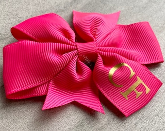 Personalised Girls Hair Bow Ribbon,  Child's Bow, Initial Bow Clip, Monogram Bow, Personalised Bow Clip, Personalised Gift