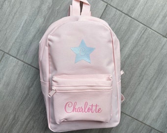 Personalised Name Initial Backpack with ANY NAME- Girls Boys Kids Children Pre School School rucksack Back To School Bag Backpack