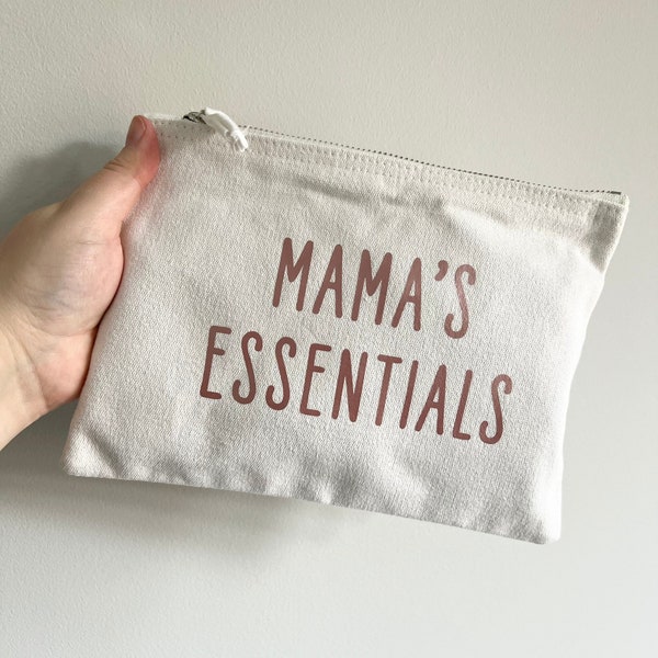 Mama's Essentials Flat Zip Pouch - Travelling - Daughter - Mother - Mum - Friend - Make up Bag - Bag Tidy - Mother's Day Gift - New Mum Gift