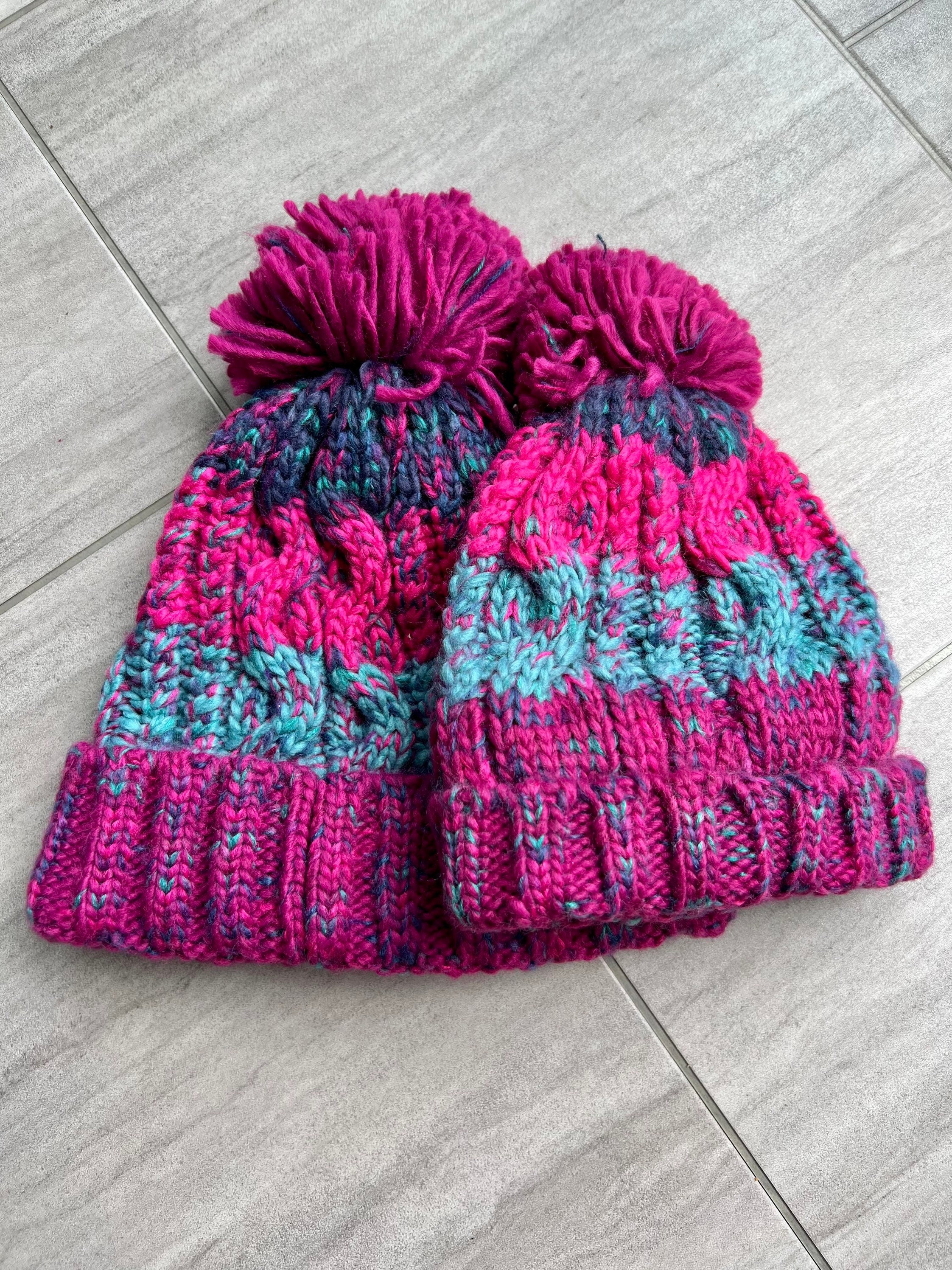 Children's Winter Bobble Hat Beanie baby and Junior Pom Etsy UK