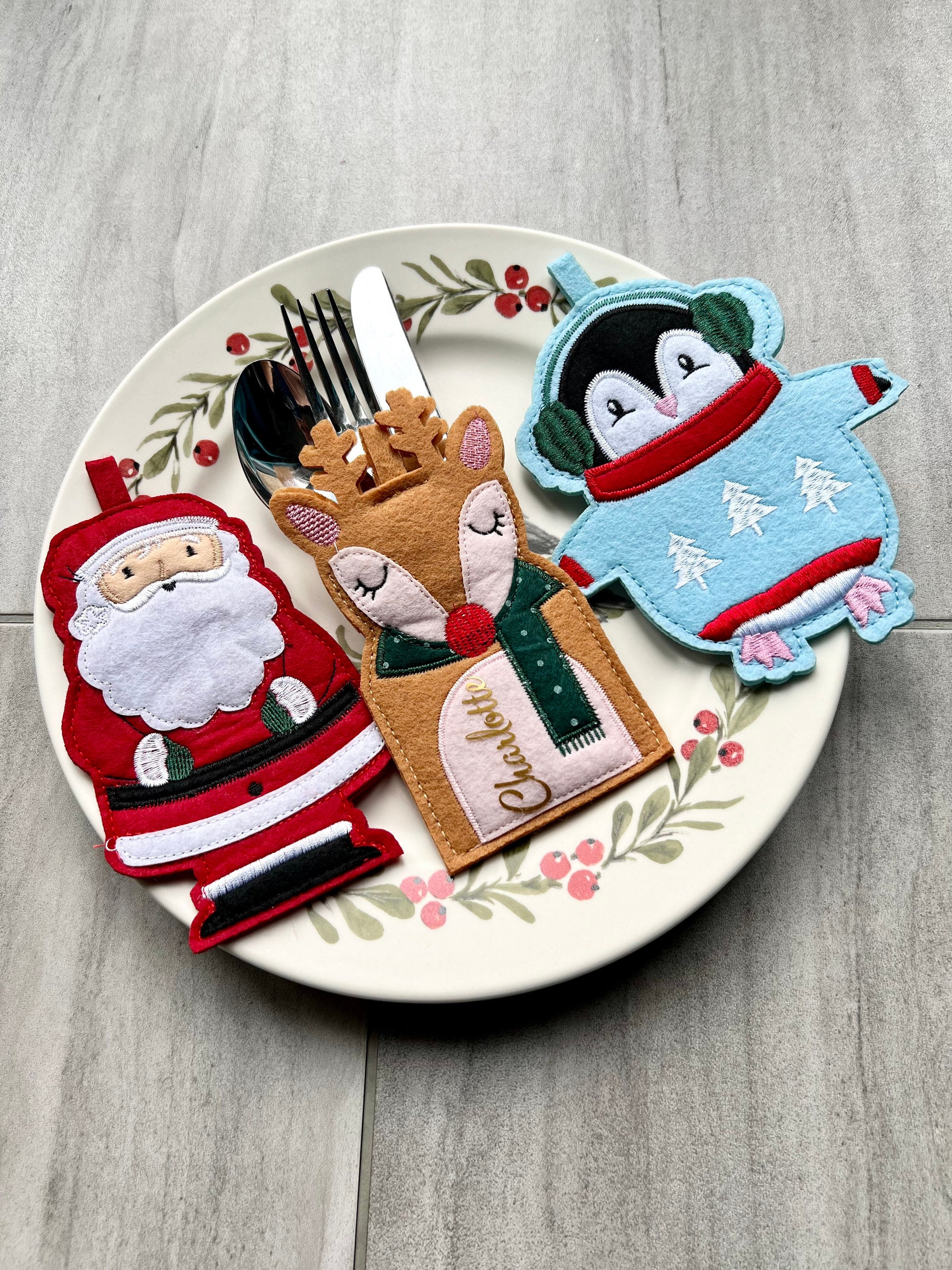 Personalised Christmas Cutlery Holder Christmas Day Place Etsy UK