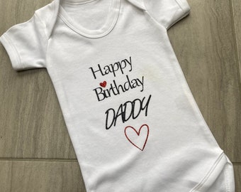 Personalised Happy Birthday Daddy baby vest/grow | Daddy Birthday | Daddy Birthday from Daughter | Daddy Birthday from Son