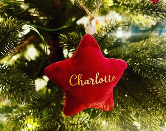 Christmas Star Decoration | Personalised Star Decoration | Velvet Star | Xmas Decoration | Personalised Gift | Christmas Star Ornament