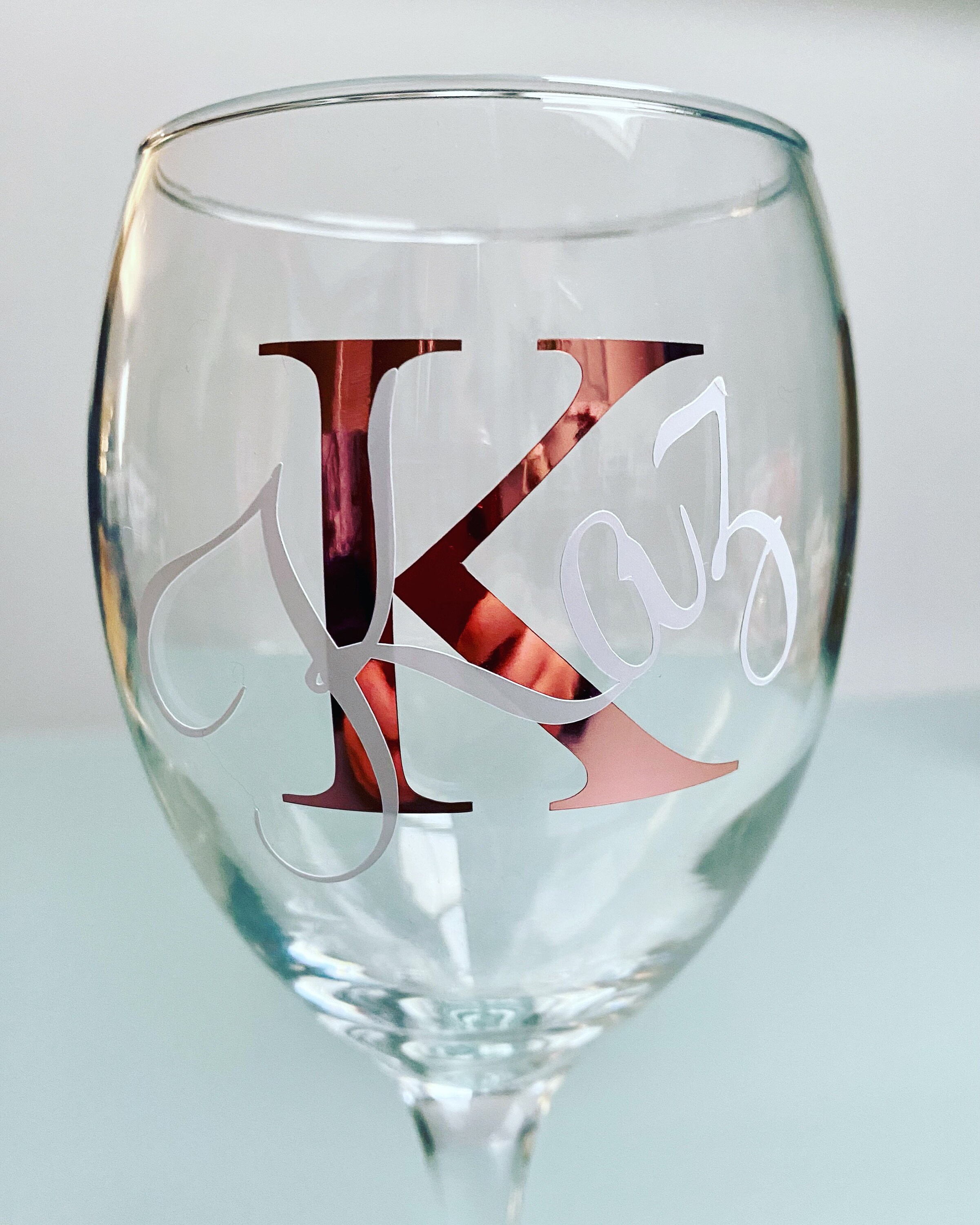 Personalised wine glass/Personalised Name Initial Wine Etsy