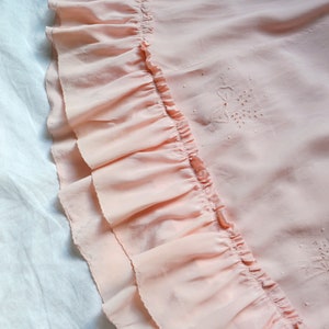 1930s silk skirt / Vintage embroidered romantic petticoat image 5