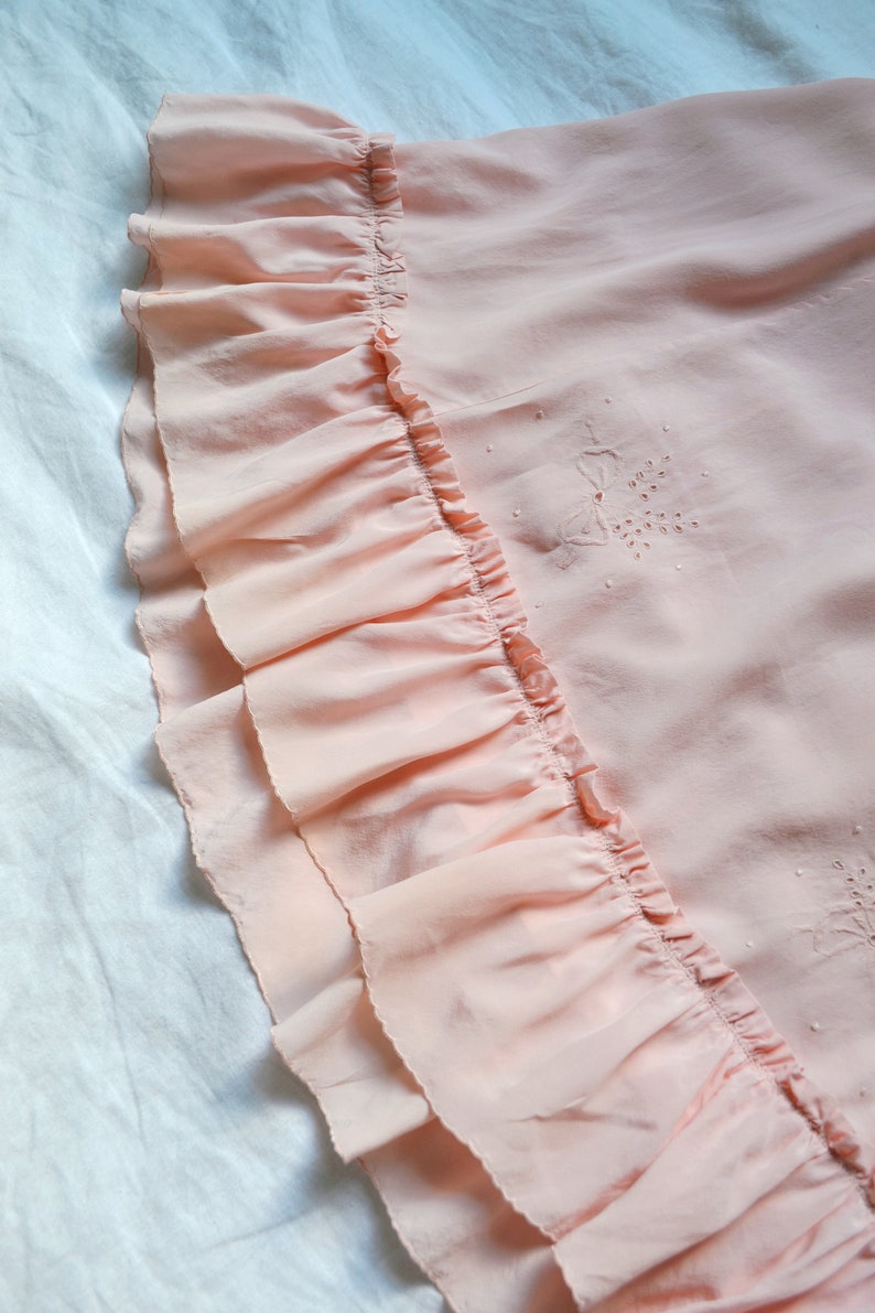 1930s silk skirt / Vintage embroidered romantic petticoat image 5