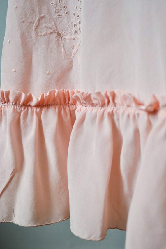 1930s silk skirt / Vintage embroidered petticoat - image 7