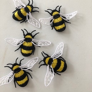 Embroidered bee brooch badge embelishment