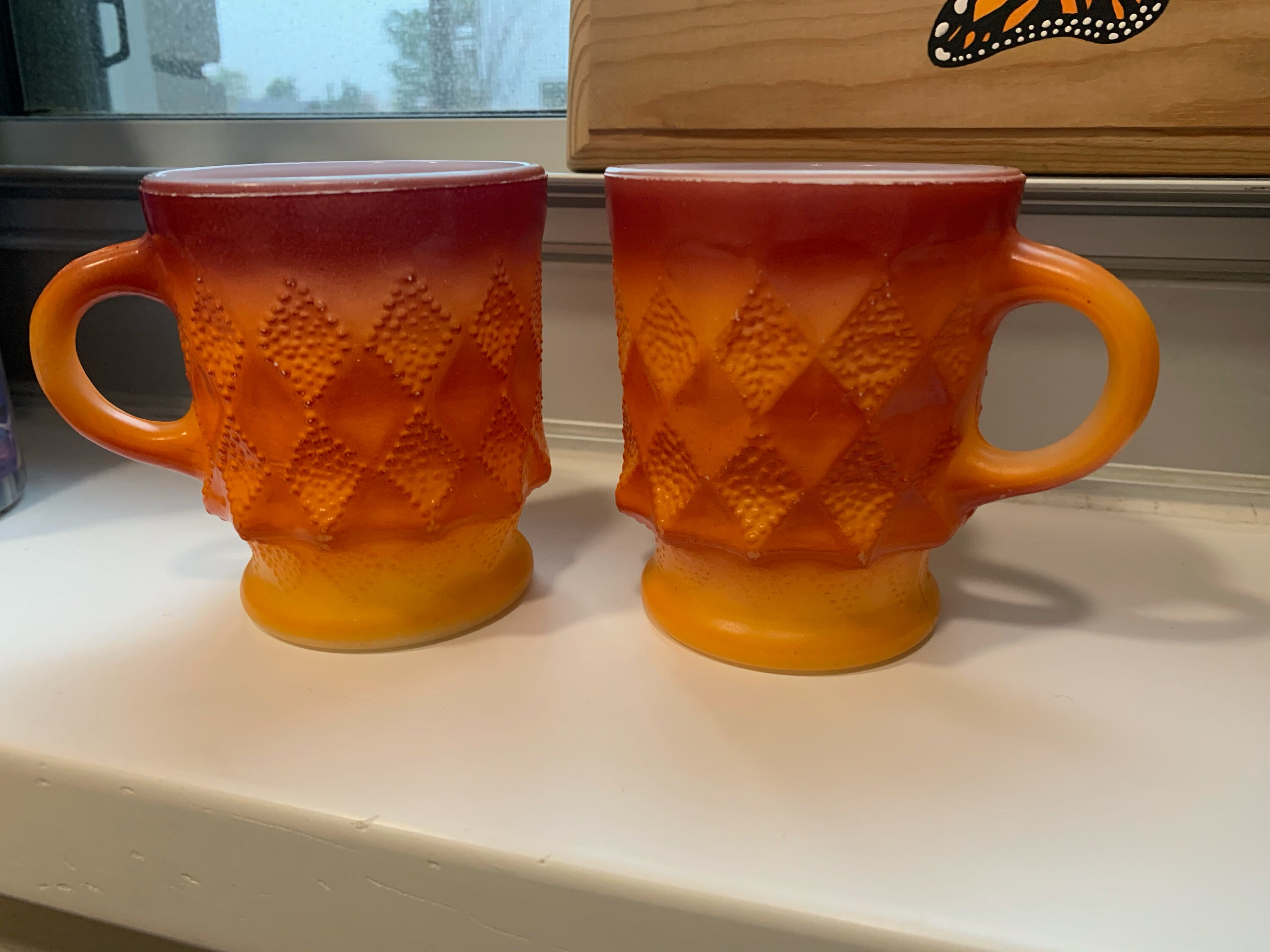 Anchor Hocking Vintage Kimberly Mugs Set of 2 Etsy