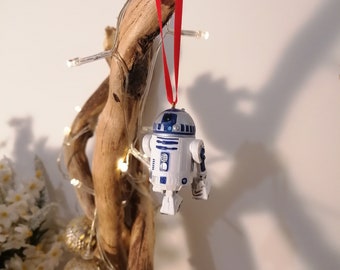 Figurine de décoration de Noël Disney Star Wars R2D2 Droid, boule d'ornement, décorations de Noël Disney, cadeaux pour lui, boules de Noël