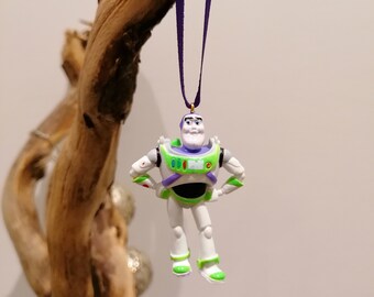 Figura decorativa navideña de Buzz Lightyear de Toy Story de Disney, adorno colgante, adornos navideños de Disney, regalos para ella, adornos
