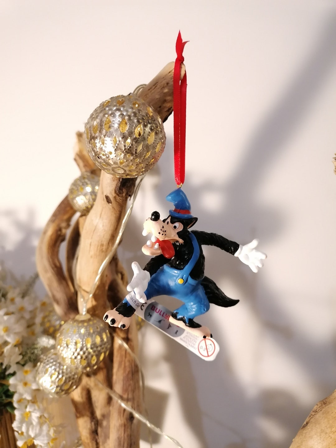 Disney Big Bad Wolf Christmas Decoration Figure, Ornament Bauble