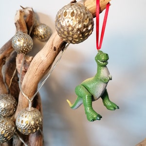 ディズニー トイストーリー レックス クリスマスデコレーションフィギュア、オーナメント ボール、ディズニー クリスマスデコレーション、彼女へのギフト、クリスマスギフト、ツリーデコレーション