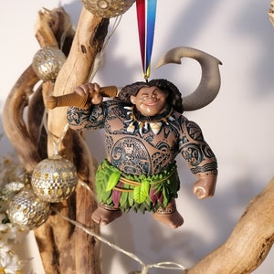 Disney Moana Maui Christmas Decoration Figure, Hanging Ornament Bauble, Disney Christmas Decorations, Gifts For Her, Christmas Gifts, Decor