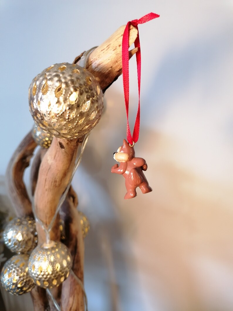Disney esquilos decoração de natal figura, ornamento pendurado bauble, decorações de natal da disney, presentes para ela, decoração, mickey mouse imagem 3