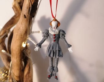 Hand Painted Horror Clown Christmas Decoration Figure, Halloween Decor, Horror Christmas Ornament, Bauble, Gifts For Him, Christmas Baubles