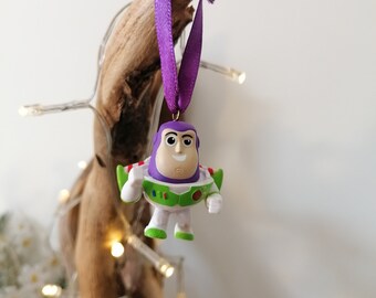 Minifigura de Buzz Lightyear de Toy Story de Disney, adorno colgante para árbol de Navidad, adornos navideños de Disney, fiestas