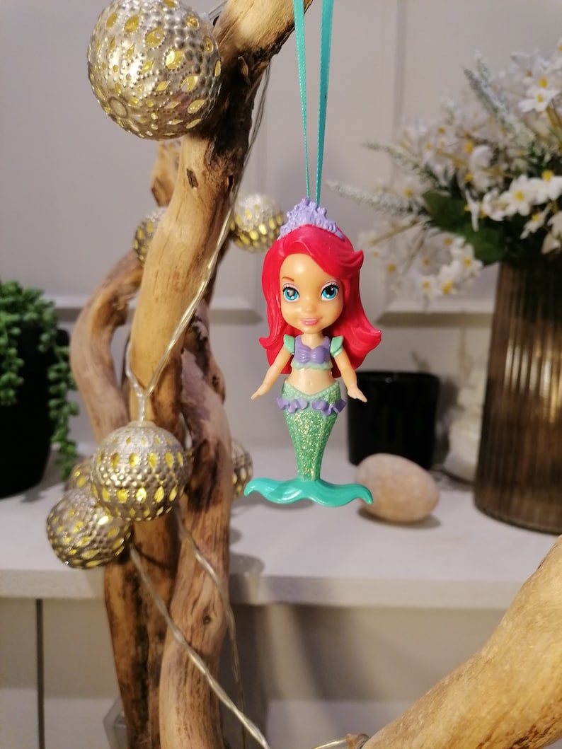 Disney Little Mermaid Ariel Christmas Decoration Figure, Ornament, Disney Christmas Decorations, Gifts For Her, Christmas Baubles, Dolls image 1