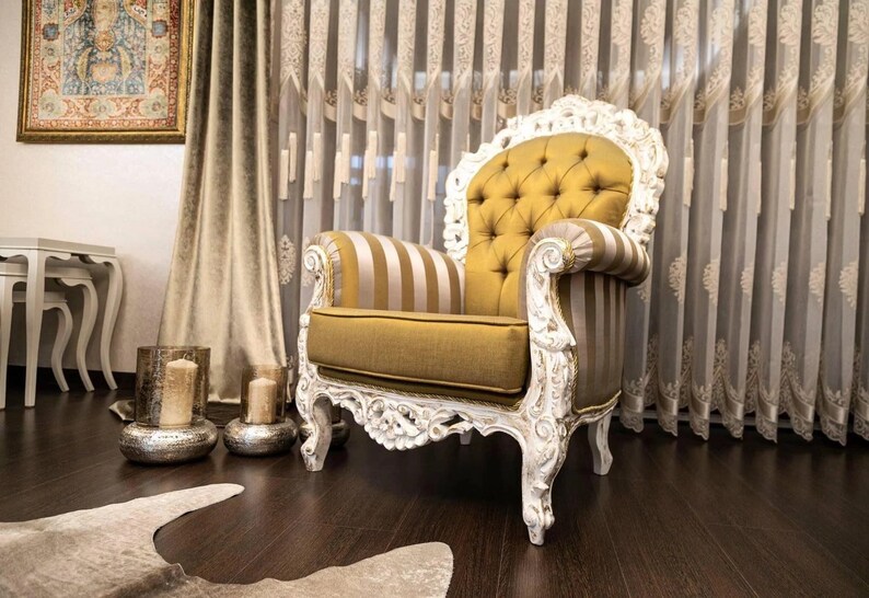 Antique Ottoman Throne Arm Chair, Vintage Antique Furniture Royal Chair