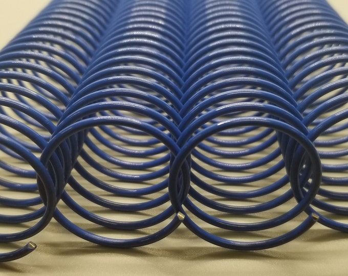 1 piece of 33mm x12" #4 Blue Wire Spiral Coil, coil binding, replacement coil, heavy gauge wire, DIY bookbinding
