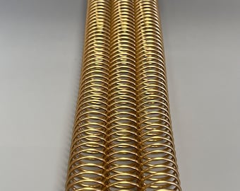 1 Piece of 1" x12" #4 Gold Solid Spiral Aluminum, Replacement Coil, Bookbinding Coil, Coil Binding