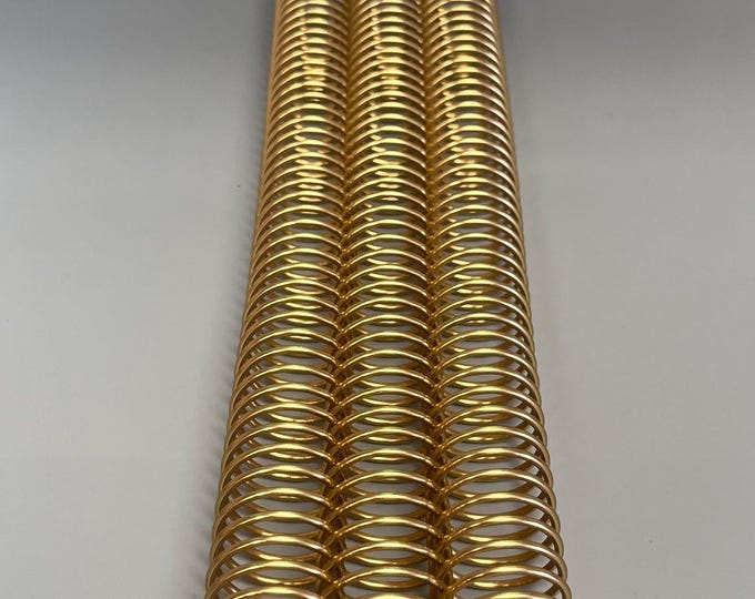1 Piece of 1" x12" #4 Gold Solid Spiral Aluminum, Replacement Coil, Bookbinding Coil, Coil Binding