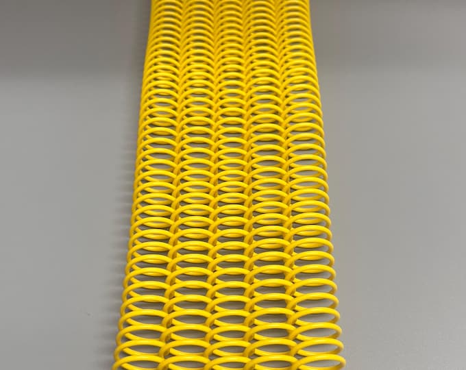 5 Pieces of 11/16" x12" #4 Yellow Plastic Spiral, Replacement Coil, Bookbinding Coil, Coil Binding