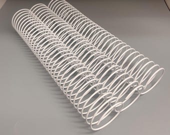 1 Piece of 1+3/4" x10" #3wo White Wire Spiral Coil, Replacement Coil, Bookbinding Coil, Coil Binding