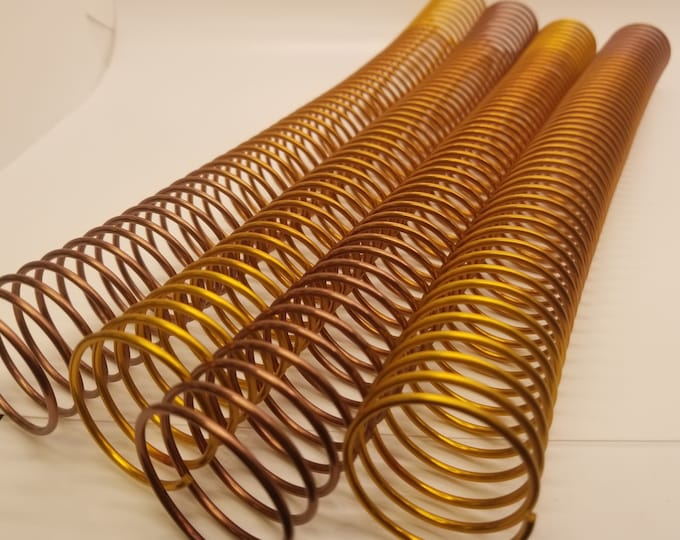 1 piece of 1+1/4" x11" #4 Hazelnut Rainbow Spiral Aluminum, coil Binding, Replacement coil for planners, PEL Rainbow Spiral (patent pending)