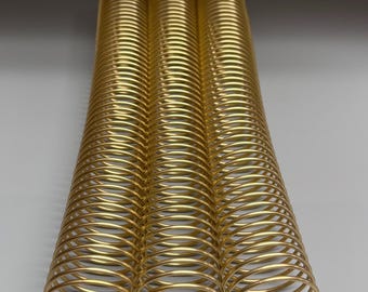1 Piece of 1+1/2" x12" #4 Old Gold Solid Spiral Aluminum, Replacement Coil, Bookbinding Coil, Coil Binding