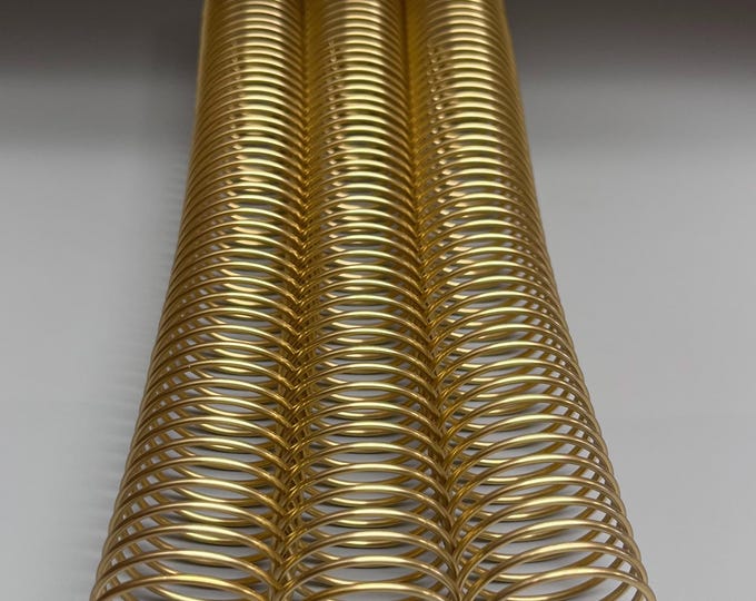 1 Piece of 1+1/2" x12" #4 Old Gold Solid Spiral Aluminum, Replacement Coil, Bookbinding Coil, Coil Binding
