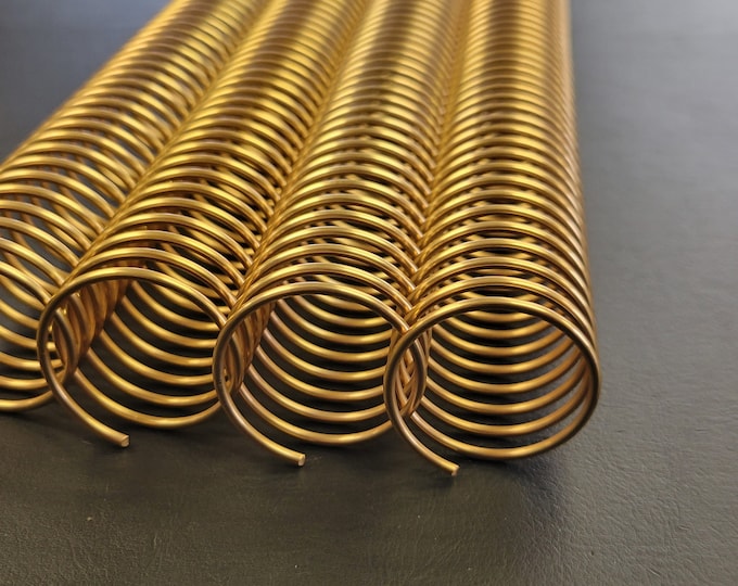 1 piece of 1+1/4" x10" #4 Dark Gold Aluminum Solid Spiral, replacement spiral, planner accessory, bookbinding
