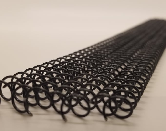 3 pieces of 1/4" x12" #4 Black Wire Spiral Coil, notebook coil, black spiral wire, bookbinding coil, spiral binding
